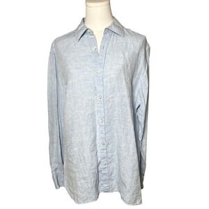 Linen Button Down Shirt Light Blue Baird McNutt Murano Men M